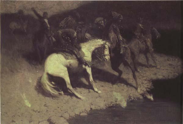 Frederic Remington Fired on (mk43) oil painting image